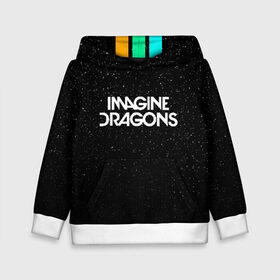 Детская толстовка 3D с принтом IMAGINE DRAGONS (КАПЮШОН) в Курске, 100% полиэстер | двухслойный капюшон со шнурком для регулировки, мягкие манжеты на рукавах и по низу толстовки, спереди карман-кенгуру с мягким внутренним слоем | Тематика изображения на принте: evolve | id | imagine dragons | драконы | ид