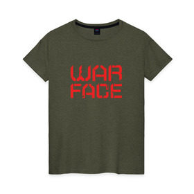 Женская футболка хлопок с принтом WARFACE в Курске, 100% хлопок | прямой крой, круглый вырез горловины, длина до линии бедер, слегка спущенное плечо | Тематика изображения на принте: warface | вар фейс | варфейс