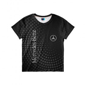 Детская футболка 3D с принтом Mercedes в Курске, 100% гипоаллергенный полиэфир | прямой крой, круглый вырез горловины, длина до линии бедер, чуть спущенное плечо, ткань немного тянется | amg | mercedes | авто | автомобиль | иномарка | логотип | машина | мерседес | текстура