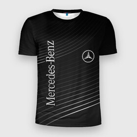Мужская футболка 3D спортивная с принтом Mercedes в Курске, 100% полиэстер с улучшенными характеристиками | приталенный силуэт, круглая горловина, широкие плечи, сужается к линии бедра | amg | mercedes | авто | автомобиль | иномарка | логотип | машина | мерседес | текстура