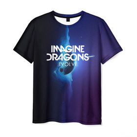 Мужская футболка 3D с принтом IMAGINE DRAGONS в Курске, 100% полиэфир | прямой крой, круглый вырез горловины, длина до линии бедер | evolve | id | imagine dragons | драконы | ид