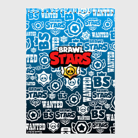 Скетчбук с принтом BRAWL STARS LOGOBOMBING в Курске, 100% бумага
 | 48 листов, плотность листов — 100 г/м2, плотность картонной обложки — 250 г/м2. Листы скреплены сверху удобной пружинной спиралью | Тематика изображения на принте: android | brawl stars | colt | crow | games | leon | penny | poco. | shelly | spike | wanted | брав | бравл старс | звезды | игры | мобильные игры | старс