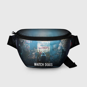 Поясная сумка 3D с принтом WATCH DOGS LEGION в Курске, 100% полиэстер | плотная ткань, ремень с регулируемой длиной, внутри несколько карманов для мелочей, основное отделение и карман с обратной стороны сумки застегиваются на молнию | ded sec | fox | hacker | legion | watch dogs | watch dogs 2 | watch dogs legion | легион | хакер