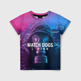 Детская футболка 3D с принтом WATCH DOGS LEGION в Курске, 100% гипоаллергенный полиэфир | прямой крой, круглый вырез горловины, длина до линии бедер, чуть спущенное плечо, ткань немного тянется | Тематика изображения на принте: ded sec | fox | hacker | legion | watch dogs | watch dogs 2 | watch dogs legion | легион | хакер