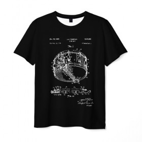 Мужская футболка 3D с принтом Patent - snare drum в Курске, 100% полиэфир | прямой крой, круглый вырез горловины, длина до линии бедер | patent | барабан | идея | история | музыка | патент | разработка | чертеж | чертежи