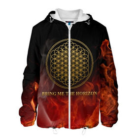 Мужская куртка 3D с принтом BRING ME THE HORIZON в Курске, ткань верха — 100% полиэстер, подклад — флис | прямой крой, подол и капюшон оформлены резинкой с фиксаторами, два кармана без застежек по бокам, один большой потайной карман на груди. Карман на груди застегивается на липучку | bmth | bring me the horizon