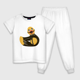 Детская пижама хлопок с принтом Уточка bdsm в Курске, 100% хлопок |  брюки и футболка прямого кроя, без карманов, на брюках мягкая резинка на поясе и по низу штанин
 | кляп | кожа | латекс | птица | утка | уточка