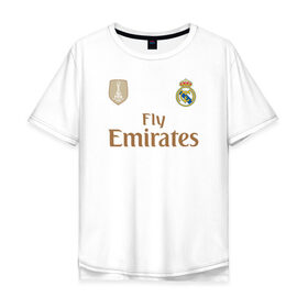 Мужская футболка хлопок Oversize с принтом Эден Азар 23 Реал Мадрид в Курске, 100% хлопок | свободный крой, круглый ворот, “спинка” длиннее передней части | eden hazard | hazard | азар | реал | реал мадрид | футбол | эден азар