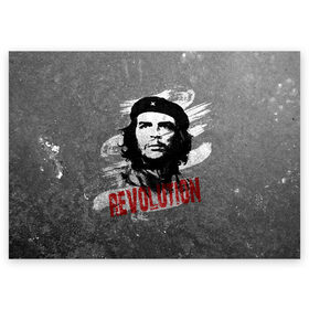 Поздравительная открытка с принтом Че Гевара в Курске, 100% бумага | плотность бумаги 280 г/м2, матовая, на обратной стороне линовка и место для марки
 | che | che guevara | cuba | ernesto guevara | guerrilla | revolution | viva la | viva la revolution | история | куба | партизан | революция | свобода | че | че гевара | чегевара