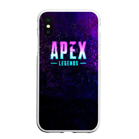 Чехол для iPhone XS Max матовый с принтом Apex Legends Neon logo в Курске, Силикон | Область печати: задняя сторона чехла, без боковых панелей | Тематика изображения на принте: apex | apex legends | bangalor | bloodhound | caustic | crypto | gibraltar | legends | lifeline | logo | mirage | neon | pathfinder | titanfall | watson | wraith | апекс | неон