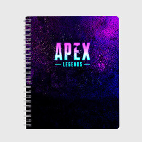 Тетрадь с принтом Apex Legends Neon logo в Курске, 100% бумага | 48 листов, плотность листов — 60 г/м2, плотность картонной обложки — 250 г/м2. Листы скреплены сбоку удобной пружинной спиралью. Уголки страниц и обложки скругленные. Цвет линий — светло-серый
 | apex | apex legends | bangalor | bloodhound | caustic | crypto | gibraltar | legends | lifeline | logo | mirage | neon | pathfinder | titanfall | watson | wraith | апекс | неон