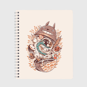 Тетрадь с принтом My Neighbor Totoro в Курске, 100% бумага | 48 листов, плотность листов — 60 г/м2, плотность картонной обложки — 250 г/м2. Листы скреплены сбоку удобной пружинной спиралью. Уголки страниц и обложки скругленные. Цвет линий — светло-серый
 | Тематика изображения на принте: anime | forest | meme | my neighbor | protectors | tokyo | totoro | аниме | гибли | иероглиф | манга | миядзаки | мой сосед | стиль | тоторо | фентези | хаяо | япония
