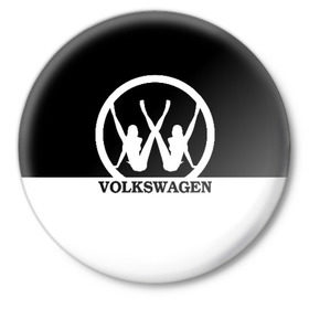 Значок с принтом Volkswagen в Курске,  металл | круглая форма, металлическая застежка в виде булавки | brand | car | german | girls | logo | silhouette | volkswagen | автомобиль | девушки | логотип | марка | немецкий | силуэт