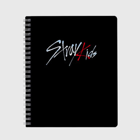 Тетрадь с принтом Stray Kids в Курске, 100% бумага | 48 листов, плотность листов — 60 г/м2, плотность картонной обложки — 250 г/м2. Листы скреплены сбоку удобной пружинной спиралью. Уголки страниц и обложки скругленные. Цвет линий — светло-серый
 | Тематика изображения на принте: bang chan | changbin | han | hyunjin | k pop | korean pop | lee felix | lee know | seungmin | stray kids | бэнг чан | ли ноу | ли феликс | стрей кидс | хан | хёнджин | чангбин