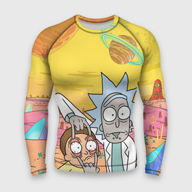 Мужской рашгард 3D с принтом Рик и Морти в Курске,  |  | c 137 | morty | morty smith | portal | rick | rick and morty | rick sanchez | sanchez | smith | морти | морти смит | портал | рик | рик и морти | рик санчез | санчез | смит