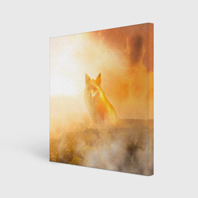Холст квадратный с принтом Лисичка в тумане в Курске, 100% ПВХ |  | Тематика изображения на принте: animals | forest | fox | арт | животное | лес | лиса | лисичка | облака | рисунок | рыжая лиса | туман