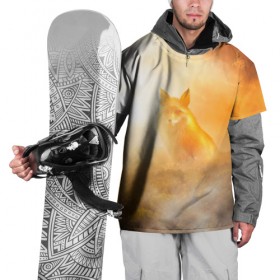 Накидка на куртку 3D с принтом Лисичка в тумане в Курске, 100% полиэстер |  | animals | forest | fox | арт | животное | лес | лиса | лисичка | облака | рисунок | рыжая лиса | туман
