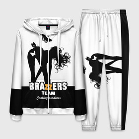 Мужской костюм 3D с принтом Brazzers team Casting-producer в Курске, 100% полиэстер | Манжеты и пояс оформлены тканевой резинкой, двухслойный капюшон со шнурком для регулировки, карманы спереди | adults | brazzers | butterflies | casting | girl | inscription | logo | movies | producer | silhouette | studio | team | бабочки | братья | девушка | кастинг | логотип | надпись | продюсер | силуэт | студия | фильмы