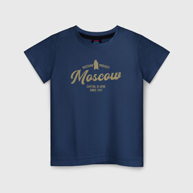Детская футболка хлопок с принтом Москва в Курске, 100% хлопок | круглый вырез горловины, полуприлегающий силуэт, длина до линии бедер | i love moscow | moscow | msc | москва | мск | патриот | россия | столица | я люблю москву