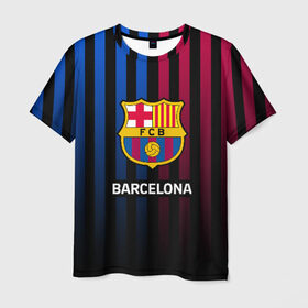 Мужская футболка 3D с принтом BARCELONA в Курске, 100% полиэфир | прямой крой, круглый вырез горловины, длина до линии бедер | barca | barsa | barselona | fc barcelona | leo messi | neimar | neymar | барселона | лионель месси | неймар | нэмар | футбол.