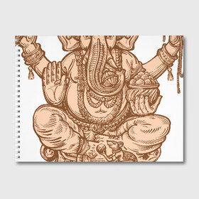 Альбом для рисования с принтом Ганеш в Курске, 100% бумага
 | матовая бумага, плотность 200 мг. | бог. индуизм | буддизм | ганеш | ганеша | индия | кришна | мифология | оберег | ом | слон | талисман