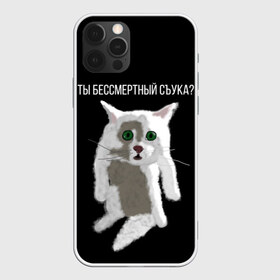 Чехол для iPhone 12 Pro Max с принтом Кот Гопник в Курске, Силикон |  | cat | гопник | злой кот | интернет приколы | кот | котик | кошак | мем | мемы | надпись | рисунок