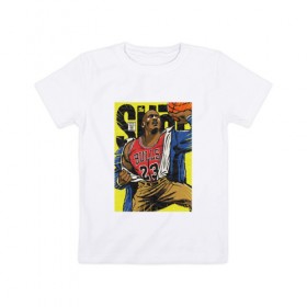 Детская футболка хлопок с принтом Jordan в Курске, 100% хлопок | круглый вырез горловины, полуприлегающий силуэт, длина до линии бедер | 23 | basketball | bulls | jordan | nba | баскетбол | джордан | нба