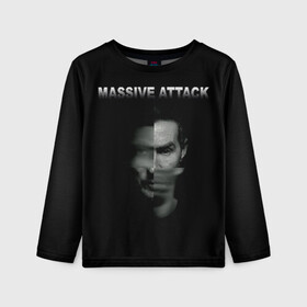 Детский лонгслив 3D с принтом Massive attack в Курске, 100% полиэстер | длинные рукава, круглый вырез горловины, полуприлегающий силуэт
 | Тематика изображения на принте: 100 suns | dance | electronic | masive atack | masive attack | mezannine | one point six | tricky | trip hop | triphop | мэссив аттак