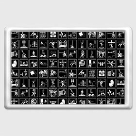 Магнит 45*70 с принтом Portal icons в Курске, Пластик | Размер: 78*52 мм; Размер печати: 70*45 | half life | головоломка | иконки | пиктограммы | портал | телепорт