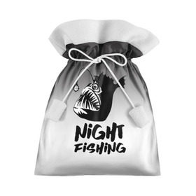 Подарочный 3D мешок с принтом Рыба удильщик в Курске, 100% полиэстер | Размер: 29*39 см | Тематика изображения на принте: angler | fin | fishing | jaw | lantern | night | rod | tail | teeth | глубина | зубы | ночь | плавник | рыбалка | удильщик | удочка | фонарик | хвост