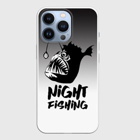 Чехол для iPhone 13 Pro с принтом Рыба удильщик в Курске,  |  | Тематика изображения на принте: angler | fin | fishing | jaw | lantern | night | rod | tail | teeth | глубина | зубы | ночь | плавник | рыбалка | удильщик | удочка | фонарик | хвост