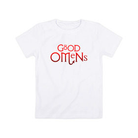 Детская футболка хлопок с принтом GOOD OMENS (ХВОСТ) в Курске, 100% хлопок | круглый вырез горловины, полуприлегающий силуэт, длина до линии бедер | good omens | благие знамения | терри пратчетт