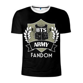 Мужская футболка 3D спортивная с принтом BTS Army Fandom в Курске, 100% полиэстер с улучшенными характеристиками | приталенный силуэт, круглая горловина, широкие плечи, сужается к линии бедра | Тематика изображения на принте: army | bangtan boys | beyond the scene | boys | bts | chin | edm | emblem | fandom | fans | hieroglyphs | hip hop | jimin | k pop | logo | rainbow | rb | rm | south korean | армия | бойбенд | ви | джей хоуп | иероглифы | логотип | мальчики | радуга 