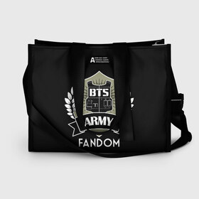 Сумка-шоппер 3D с принтом BTS Army Fandom в Курске, 100% полиэстер | застегивается на металлическую кнопку; внутренний карман застегивается на молнию. Стенки укреплены специальным мягким материалом, чтобы защитить содержимое от несильных ударов
 | army | bangtan boys | beyond the scene | boys | bts | chin | edm | emblem | fandom | fans | hieroglyphs | hip hop | jimin | k pop | logo | rainbow | rb | rm | south korean | армия | бойбенд | ви | джей хоуп | иероглифы | логотип | мальчики | радуга 