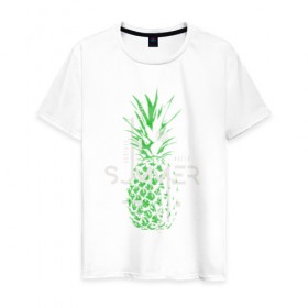 Мужская футболка хлопок с принтом Crazy Summer в Курске, 100% хлопок | прямой крой, круглый вырез горловины, длина до линии бедер, слегка спущенное плечо. | crazy | summer | абстракция | ананас | летняя | лето | фрукт