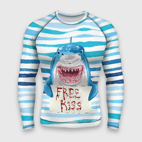 Мужской рашгард 3D с принтом Free Kiss в Курске,  |  | free kiss | акула | бесплатные поцелуи | вода | кровь | море | объявление | острые зубы | поцелуй | рыба | табличка | хищник