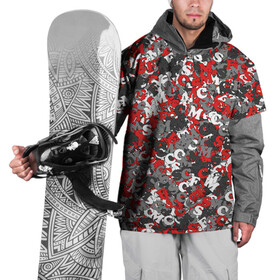 Накидка на куртку 3D с принтом Камуфляж с буквами F.C.S.M	 в Курске, 100% полиэстер |  | Тематика изображения на принте: fcsm | белый. | камуфляж | красный | милитари | москва | мясо | паттерн | спартак