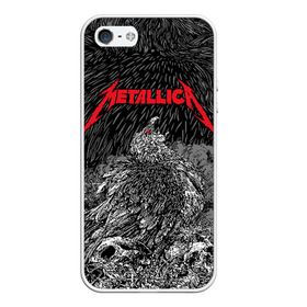 Чехол для iPhone 5/5S матовый с принтом Metallica в Курске, Силикон | Область печати: задняя сторона чехла, без боковых панелей | Тематика изображения на принте: american | bird | eagle | james hetfield | kirk hammett | lars ulrich | metal band | metallica | red eye | robert trujillo | scream | skull | американская | джеймс хетфилд | кирк хэмметт | красный глаз | крик | ларс ульрих | метал группа | метал