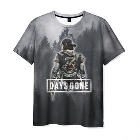 Мужская футболка 3D с принтом Days Gone в Курске, 100% полиэфир | прямой крой, круглый вырез горловины, длина до линии бедер | days gone | лес | лого | персонаж