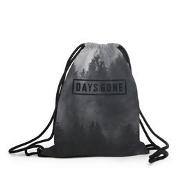 Рюкзак-мешок 3D с принтом Days Gone в Курске, 100% полиэстер | плотность ткани — 200 г/м2, размер — 35 х 45 см; лямки — толстые шнурки, застежка на шнуровке, без карманов и подкладки | days gone | игра | лес | лого