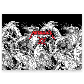 Поздравительная открытка с принтом Metallica в Курске, 100% бумага | плотность бумаги 280 г/м2, матовая, на обратной стороне линовка и место для марки
 | american | angry | emblem | james hetfield | kirk hammett | la | live | logo | metal band | metallica | rats | ravens | zombies | американская | вороны | джеймс хетфилд | живые | злые | зомби | кирк хэмметт | крысы | ларс ульрих | логотип | мета