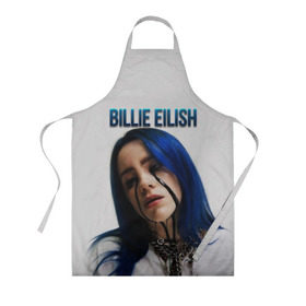 Фартук 3D с принтом BILLIE EILISH в Курске, 100% полиэстер | общий размер — 65 х 85 см, ширина нагрудника — 26 см, горловина — 53 см, длина завязок — 54 см, общий обхват в поясе — 173 см. Принт на завязках и на горловине наносится с двух сторон, на основной части фартука — только с внешней стороны | ayelish | bad guy | bellyache | bilie eilish | bilie elish | billie | billie eilish | eilish | electronic | elish | music | били айлиш | билли айлиш | эйлиш | элиш