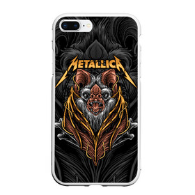 Чехол для iPhone 7Plus/8 Plus матовый с принтом Metallica в Курске, Силикон | Область печати: задняя сторона чехла, без боковых панелей | american | bat | bones | emblem | fangs | james hetfield | kirk hammett | metal band | metallica | mouse | music | rock | vampire | американская | вампир | джеймс хетфилд | кирк хэмметт | клыки | кости | ларс ульрих | летучая | метал группа | мет