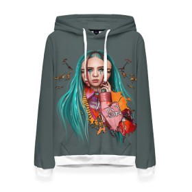 Женская толстовка 3D с принтом BILLIE EILISH в Курске, 100% полиэстер  | двухслойный капюшон со шнурком для регулировки, мягкие манжеты на рукавах и по низу толстовки, спереди карман-кенгуру с мягким внутренним слоем. | ayelish | bad guy | bellyache | bilie eilish | bilie elish | billie | billie eilish | eilish | electronic | elish | music | били айлиш | билли айлиш | эйлиш | элиш