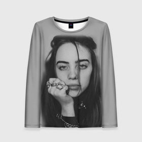 Женский лонгслив 3D с принтом BILLIE EILISH в Курске, 100% полиэстер | длинные рукава, круглый вырез горловины, полуприлегающий силуэт | ayelish | bad guy | bellyache | bilie eilish | bilie elish | billie | billie eilish | eilish | electronic | elish | music | били айлиш | билли айлиш | эйлиш | элиш