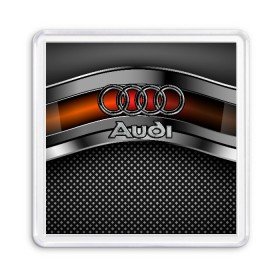 Магнит 55*55 с принтом Audi Metal в Курске, Пластик | Размер: 65*65 мм; Размер печати: 55*55 мм | audi | metal | авто | ауди | железо | кольчуга | лого авто | метал | металлическая | сетка | сталь | цепи