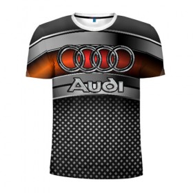 Мужская футболка 3D спортивная с принтом Audi Metal в Курске, 100% полиэстер с улучшенными характеристиками | приталенный силуэт, круглая горловина, широкие плечи, сужается к линии бедра | Тематика изображения на принте: audi | metal | авто | ауди | железо | кольчуга | лого авто | метал | металлическая | сетка | сталь | цепи