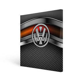 Холст квадратный с принтом Volkswagen Metal в Курске, 100% ПВХ |  | volkswagen | авто | волксваген | вольсваген | железо | кольчуга | лого авто | метал | металлическая | сетка | сталь | цепи