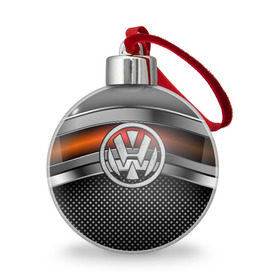 Ёлочный шар с принтом Volkswagen Metal в Курске, Пластик | Диаметр: 77 мм | volkswagen | авто | волксваген | вольсваген | железо | кольчуга | лого авто | метал | металлическая | сетка | сталь | цепи