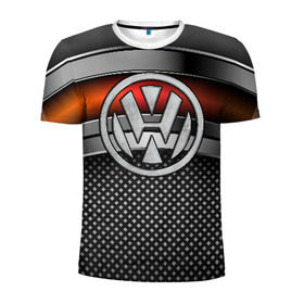 Мужская футболка 3D спортивная с принтом Volkswagen Metal в Курске, 100% полиэстер с улучшенными характеристиками | приталенный силуэт, круглая горловина, широкие плечи, сужается к линии бедра | volkswagen | авто | волксваген | вольсваген | железо | кольчуга | лого авто | метал | металлическая | сетка | сталь | цепи